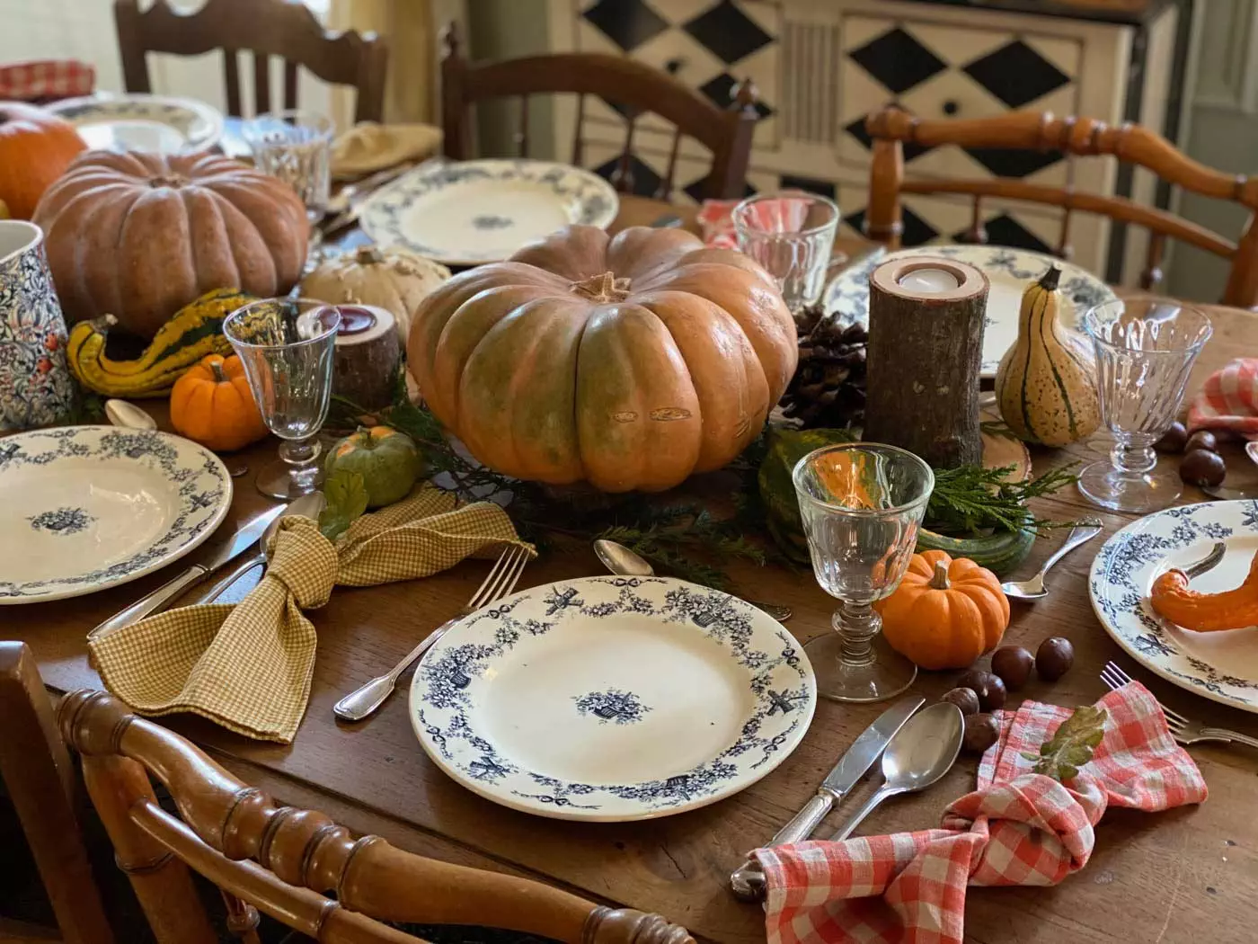 table d'automne vintage fall rustic decor French style