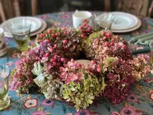 tutoriel fabriquer un beau centre de table art floral hortensias