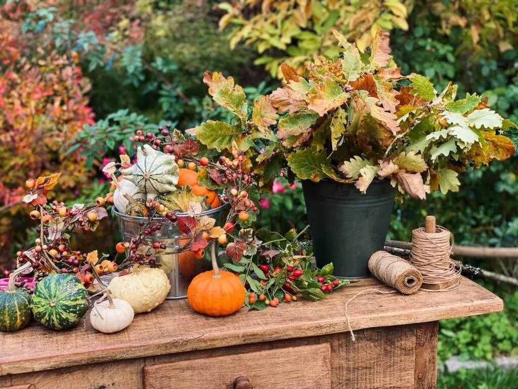 DIY centre de table automnal rustic fall centerpiece