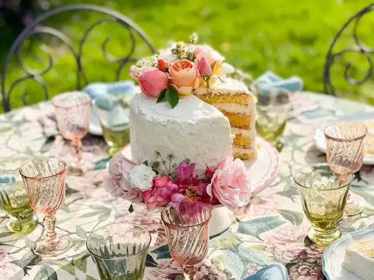 goûter chic campagne recette Naked cake aux saveurs d'agrumes table estivale-85