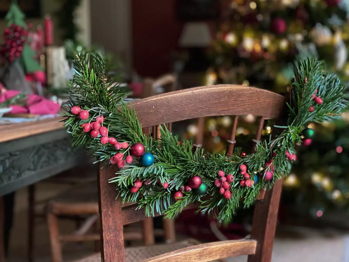 DIY Noël guirlande de chaise-13