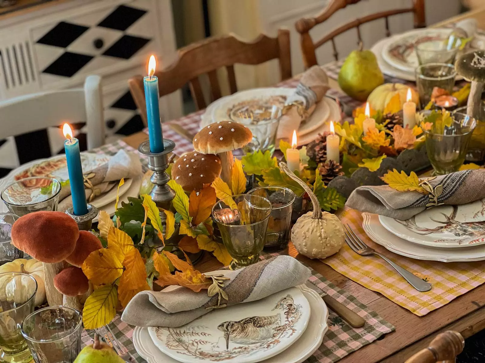 autumn table animaux forêt French lifestyle table automnale-96