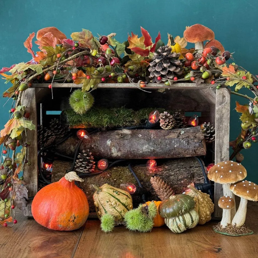 décoration automne créer une fausse cheminée fake fall fireplace DIY