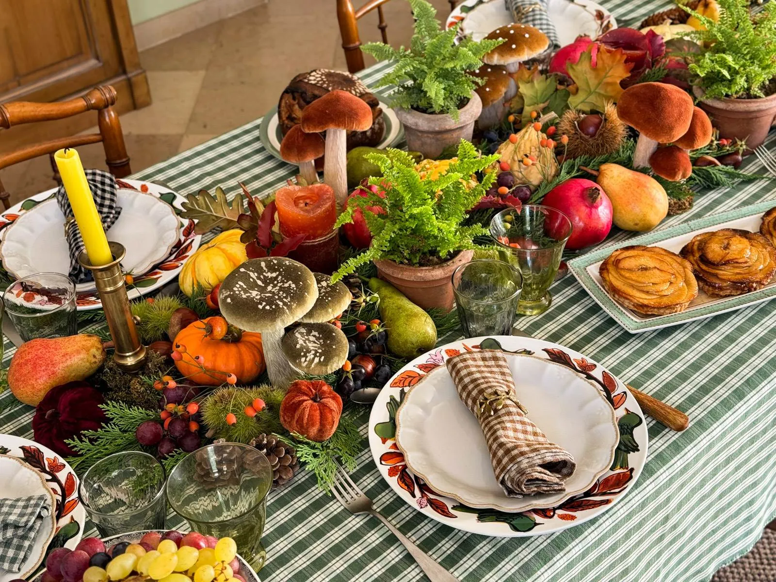 dresser table automnale champêtre rustic fall autumn table-51