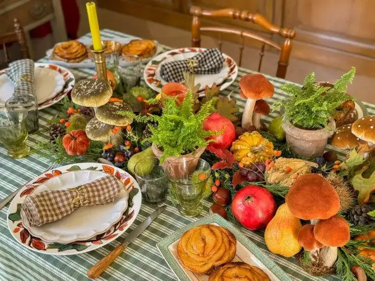 dresser table automnale champêtre colorée rustic fall autumn table-56