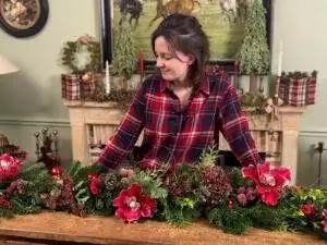 DIY Noel guirlande manteau cheminée Christmas mantel garland-21