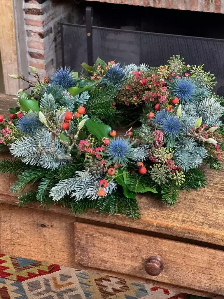 DIY couronne Noel chardons beautiful Christmas wreath-25