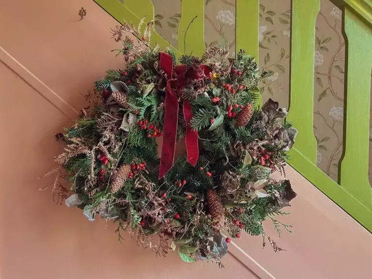 Fabriquer couronne Noel naturelle DIY-3