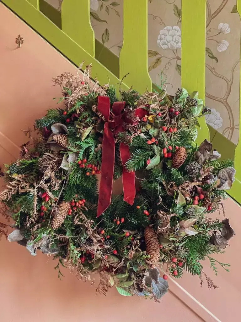 Fabriquer couronne Noel naturelle DIY-7