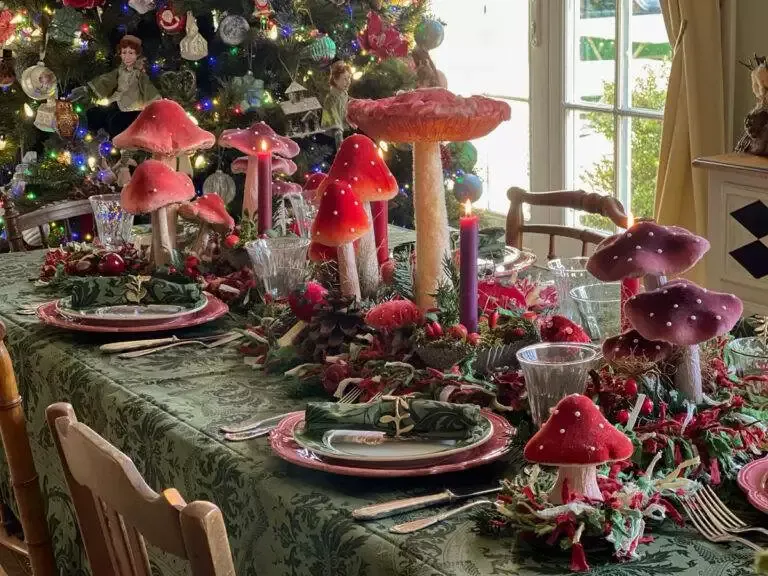 Table de Noël champignons Christmas table mushrooms-03