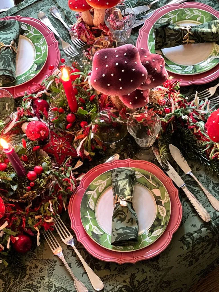 Table de Noel champignons Christmas table mushrooms-33