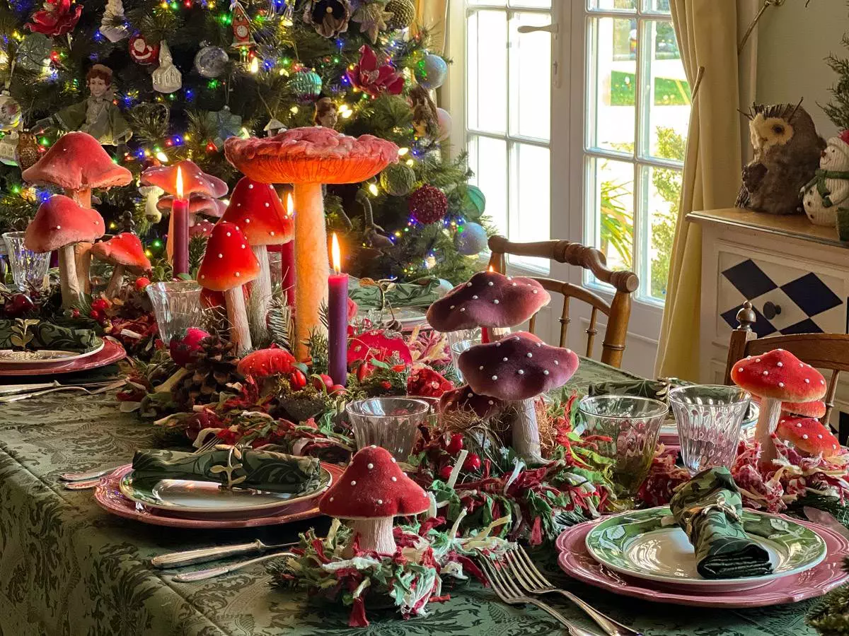 Table de Noel champignons Christmas table mushrooms LG-5