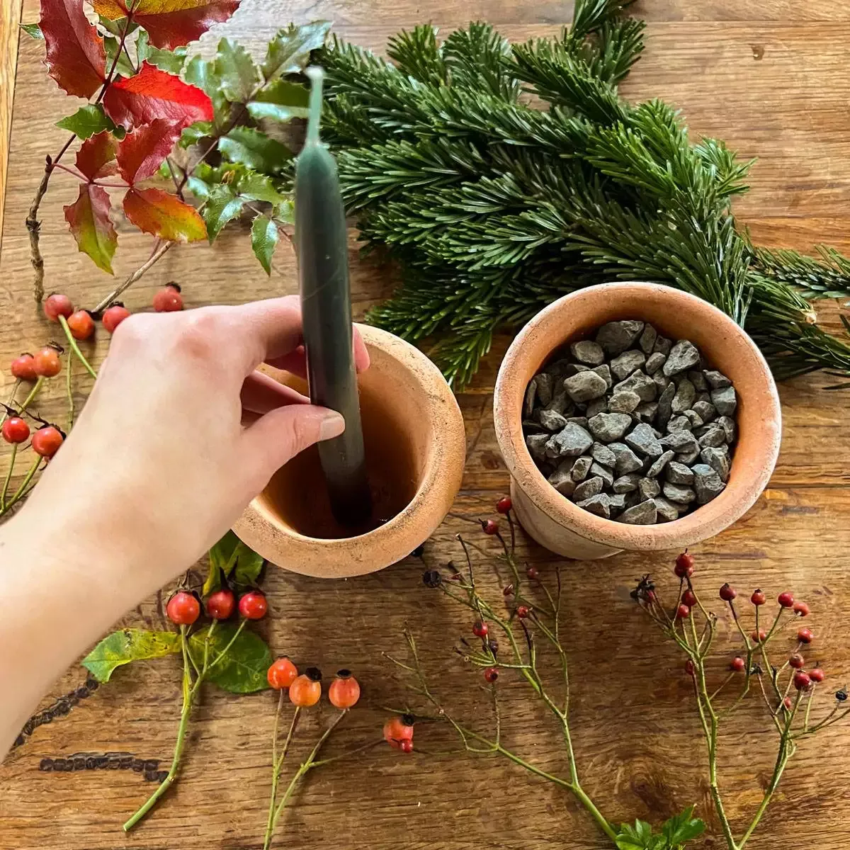 décor de Noël ancien bougie pot-05