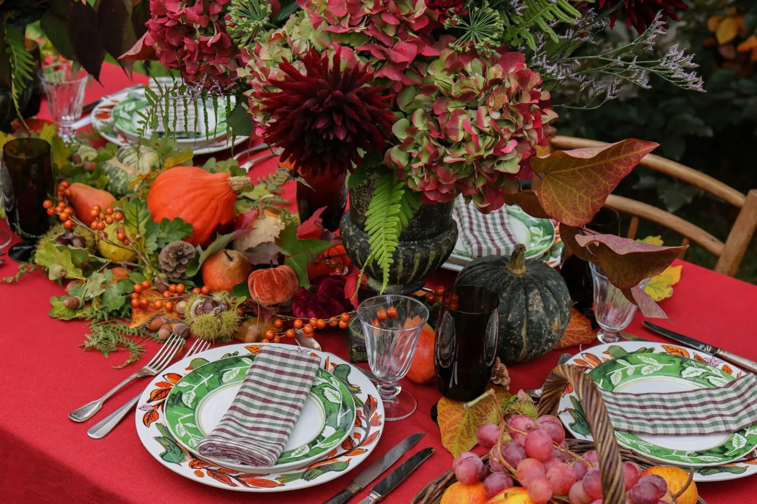 autumn table automnale grenat garnet tones -100