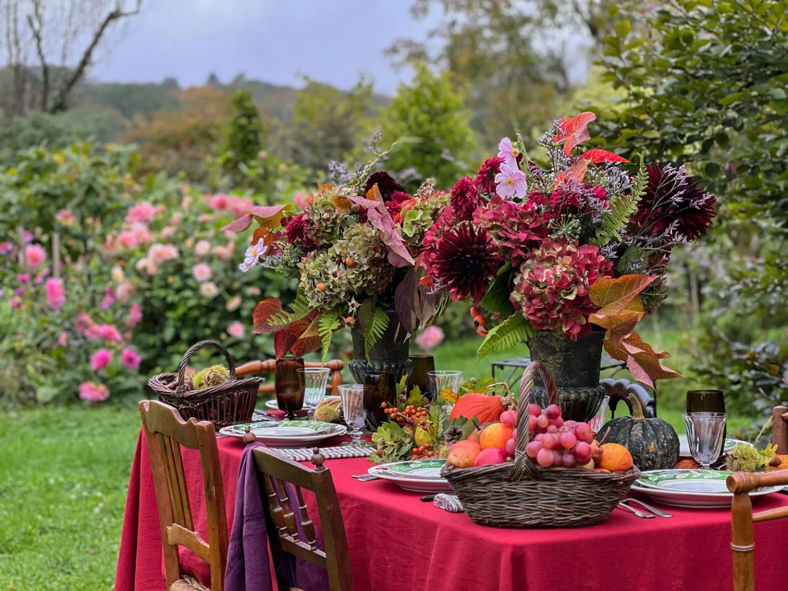 autumn table automnale grenat garnet tones -44
