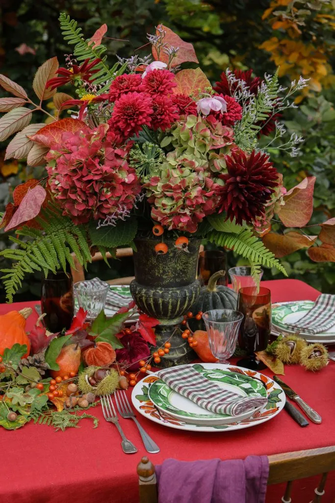 autumn table automnale grenat garnet tones -97